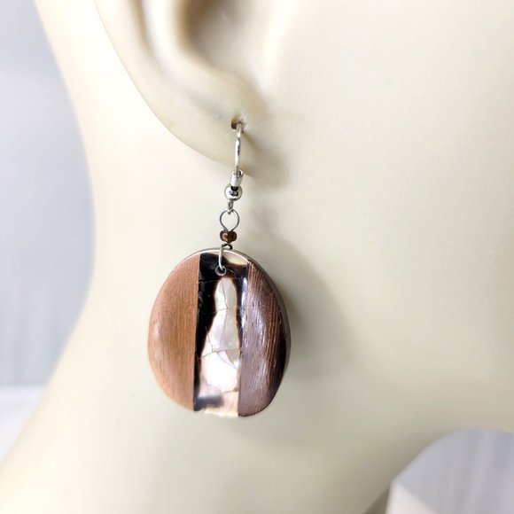 Wood Inspired Earrings - 4 Pairs of Small Light Elegant Boho Earrings - Picture 8 of 15